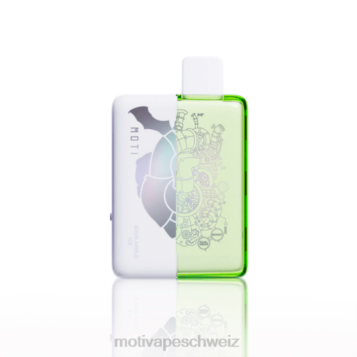 Moti Vape Pop Schweiz | MOTI Duo 9000 Einweg-Vapes (5 %, 9000 Züge) saures Apfeleis 4H8N65