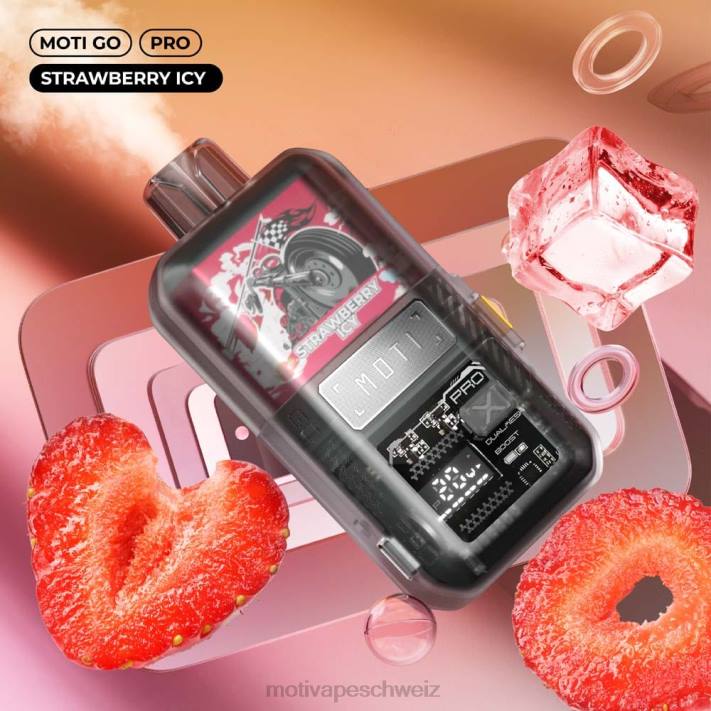 Moti Vape Geneva | MOTI Go Pro Einweg-Vaporizer (5 %, 12.000 Züge) Erdbeereis 4H8N22