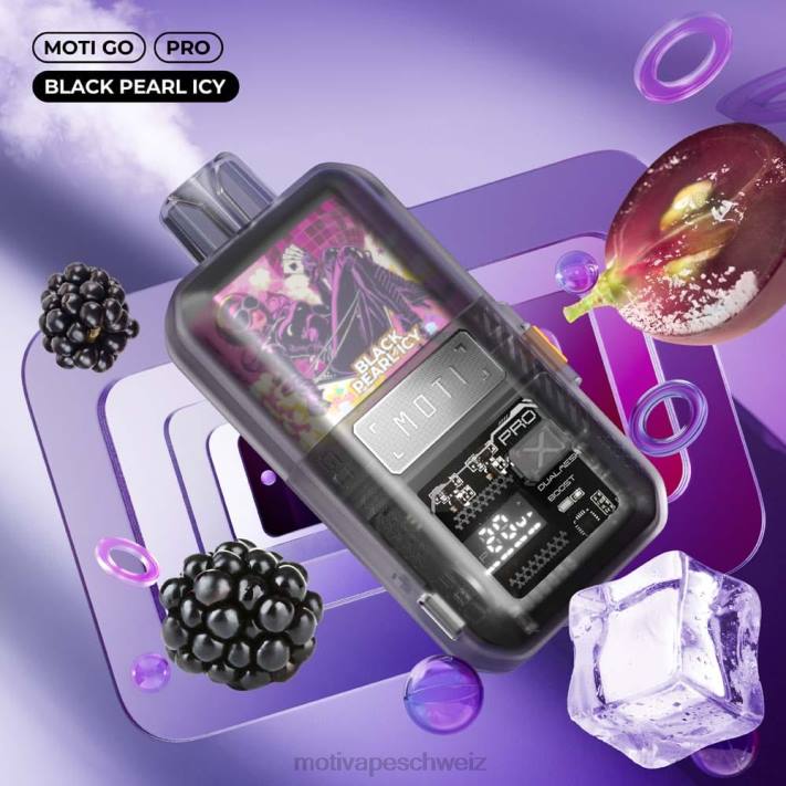Moti Vape Geneva | MOTI Go Pro Einweg-Vaporizer (5 %, 12.000 Züge) schwarzes Perlmutt 4H8N12
