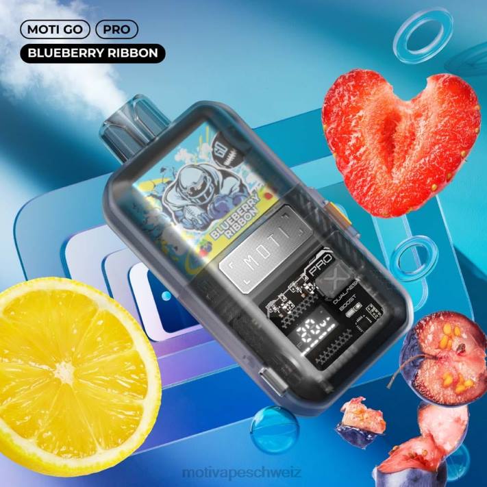 Moti Vape Pod | MOTI Go Pro Einweg-Vaporizer (5 %, 12.000 Züge) Blaubeerband 4H8N14