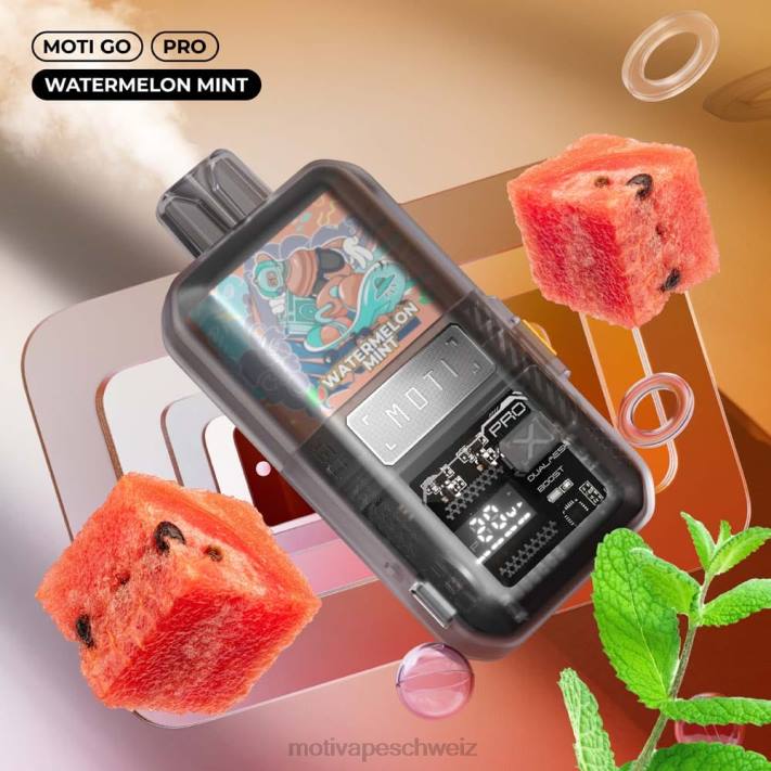 Moti Vape Pop Schweiz | MOTI Go Pro Einweg-Vaporizer (5 %, 12.000 Züge) Wassermelonenminze 4H8N25