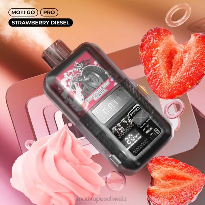 Moti Vape Schweiz | MOTI Go Pro Einweg-Vaporizer (5 %, 12.000 Züge) Erdbeerdiesel 4H8N21