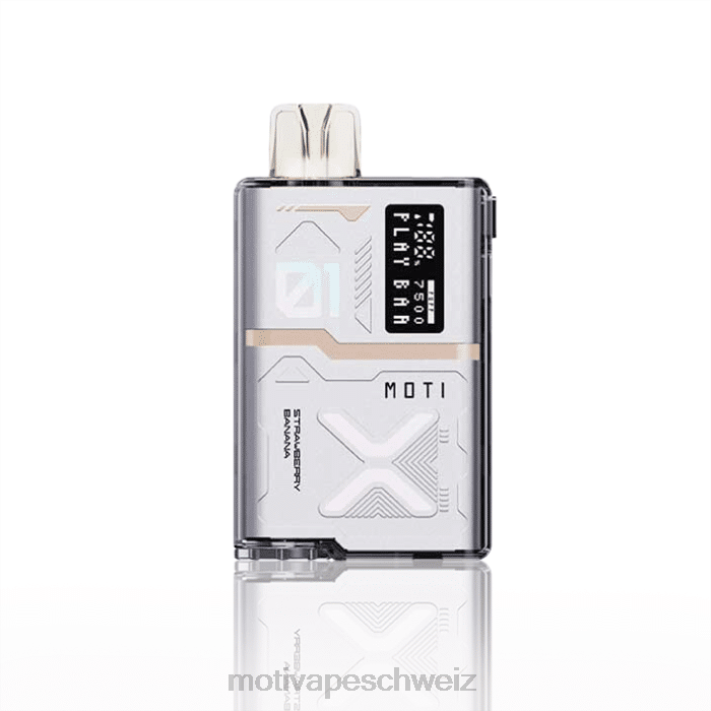 Moti Vape Pop Schweiz | MOTI Play Bar 7500 Einweg-Vaporizer (5 %, 7500 Züge) Erdbeere Banane 4H8N55