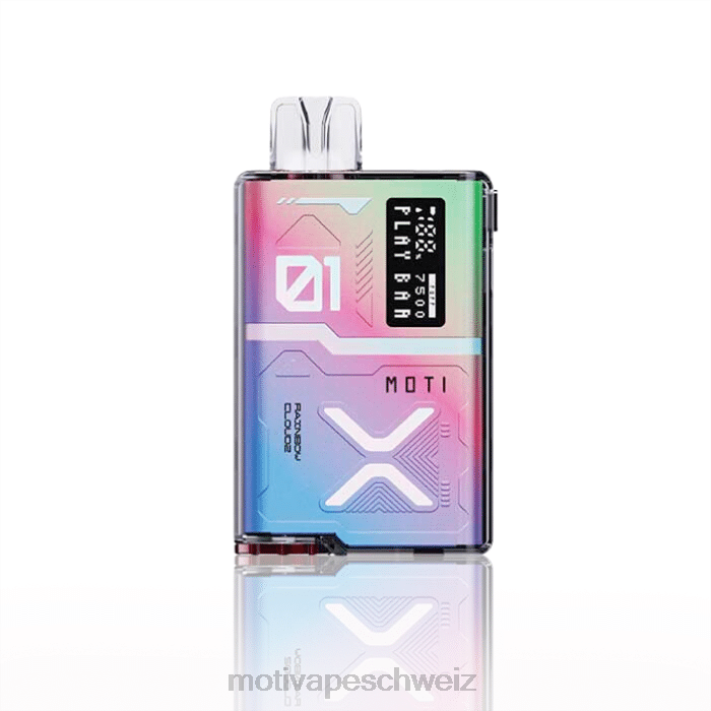 Moti Vape Review | MOTI Play Bar 7500 Einweg-Vaporizer (5 %, 7500 Züge) Regenbogenwolken 4H8N57
