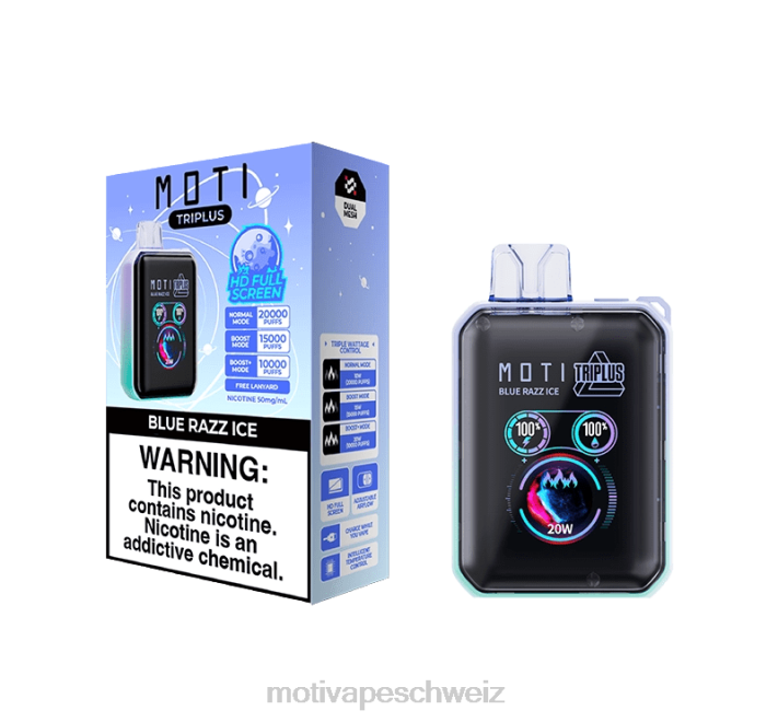 Moti Piin Kaufen | MOTI Triplus 20.000 Einweg-Vaporizer (5 %, 20.000 Züge) Erdbeereis 4H8N9