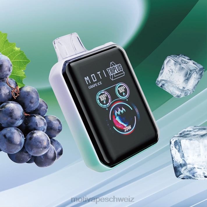 Moti Vape Pod | MOTI Triplus 20.000 Einweg-Vaporizer (5 %, 20.000 Züge) Traubeneis 4H8N4