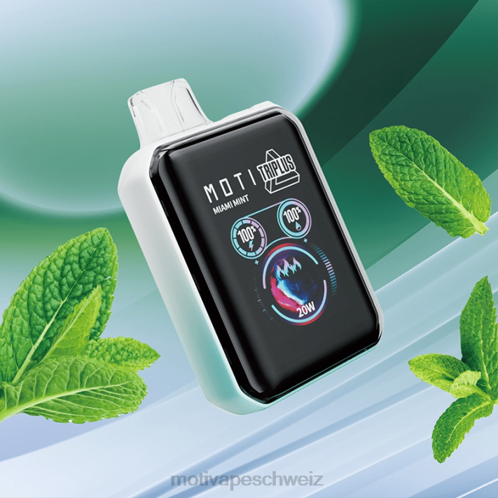 Moti Vape Pop Schweiz | MOTI Triplus 20.000 Einweg-Vaporizer (5 %, 20.000 Züge) Miami-Minze 4H8N5