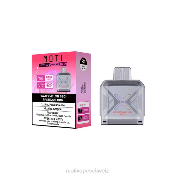 Moti Vape Geneva | MOTI Go Pro Einwegkapsel Wassermelonen-Kaugummi 4H8N92