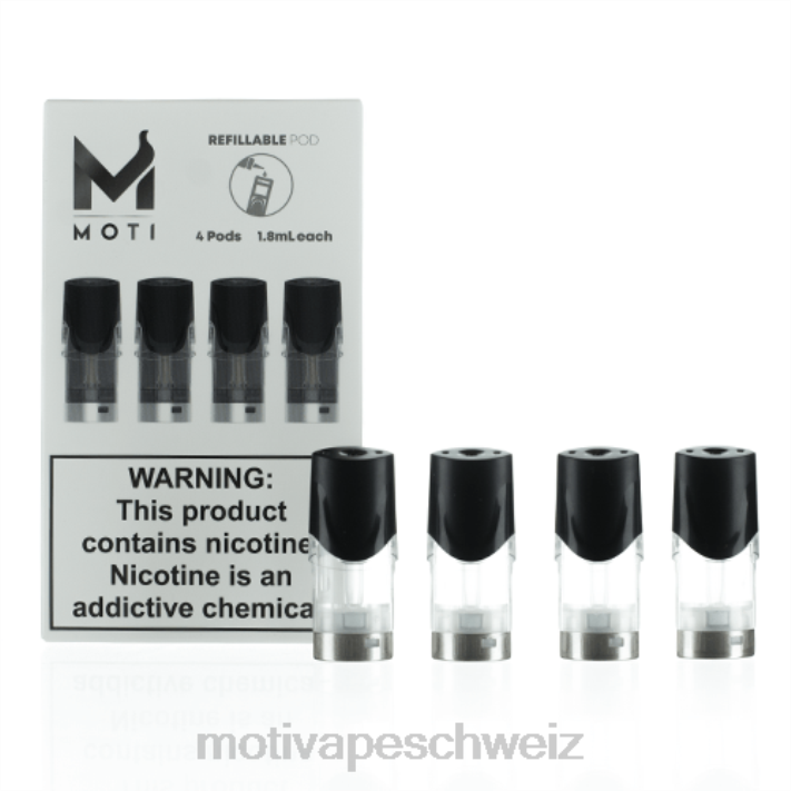 Moti Vape Pod | MOTI nachfüllbare Ersatz-Pod-Kartuschen (4er-Pack) 4H8N74